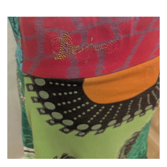 Desigual Boho Art Print Skirt XS Colorful Cotton A-Line Statement Cottagecore - Picture 5 of 14